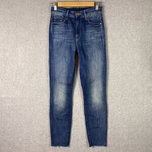 Mother Jeans Womens 24 High Waisted Looker Ankle Fray in Not Rough Enough